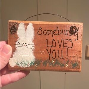 Rustic Brown Bunny Wall Sign
